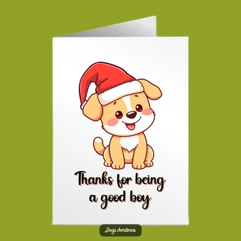 Free Printable Kawaii Christmas Dog Thank You Card: Funny DIY Downloadable Gift of Gratitude