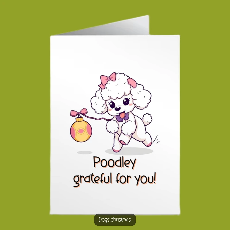 Free Printable Kawaii Poodle Thank You Card: Funny Dog Downloadable