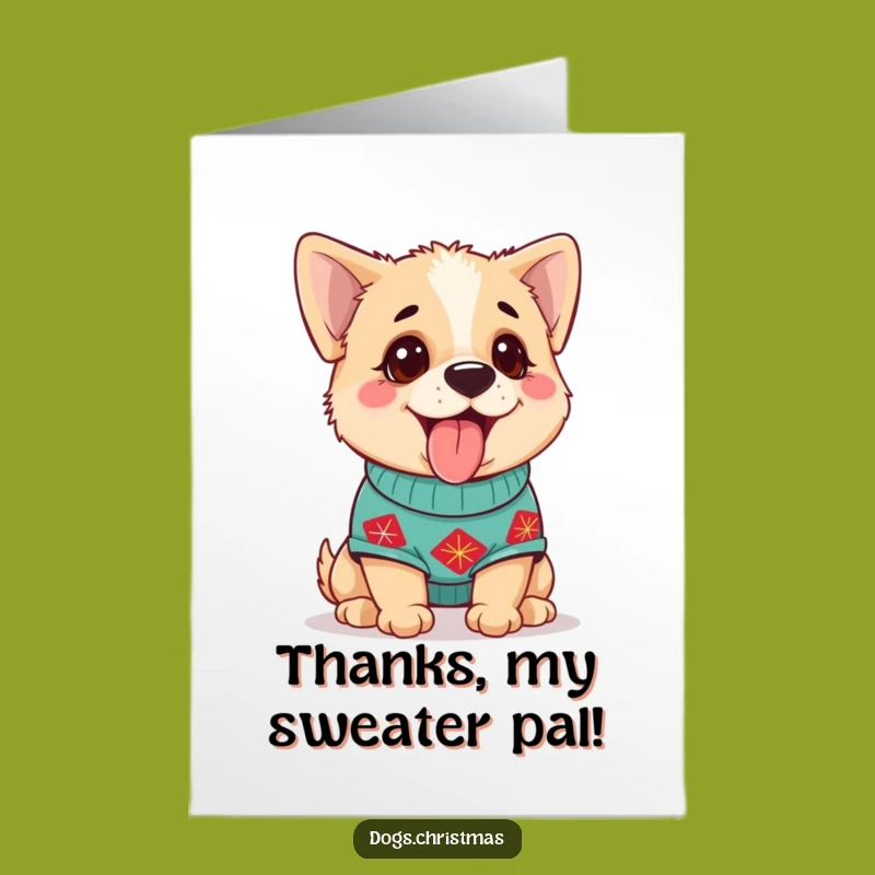 Free Printable Thank You Card: Festive Dog Thanks - Funny Downloadable Gift