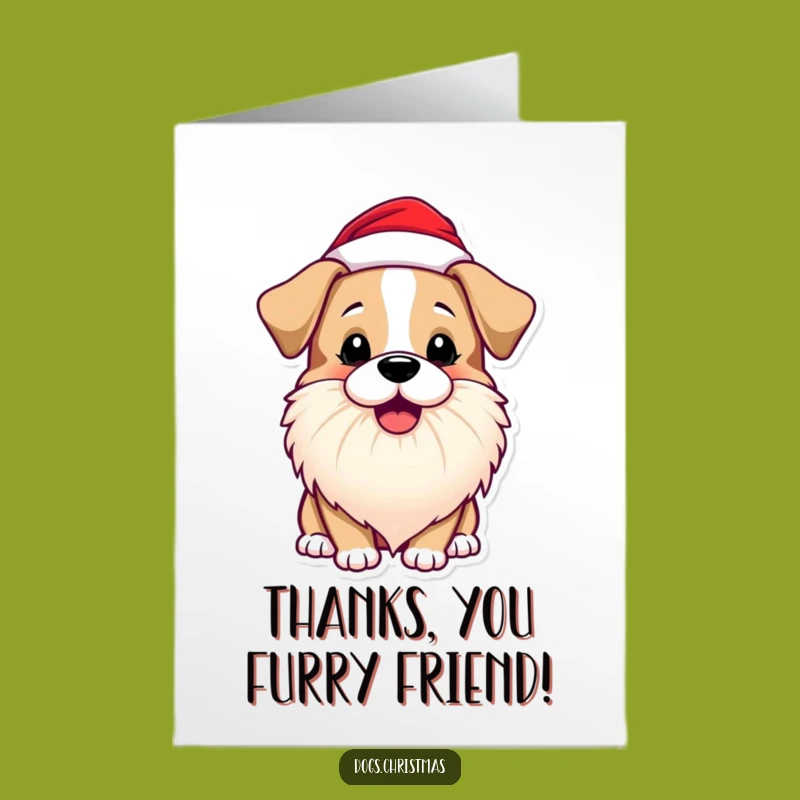Free Printable Thank You Card: Santa Dog Thanks - Funny Downloadable Gift