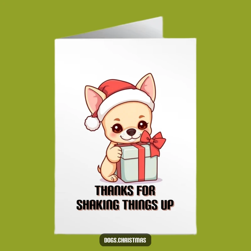 Kawaii Chihuahua Thank You Card: Free Printable Gift Shake - Funny Santa Dog