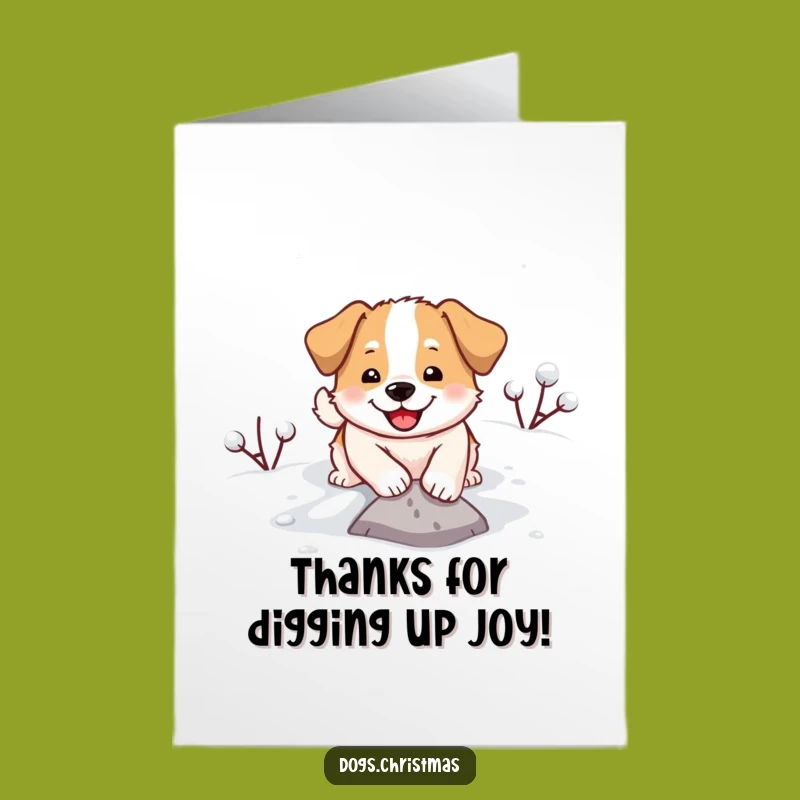 Free Printable Thank You Card: Hilarious Snow Dog Digging, Thoughtful Downloadable Gift