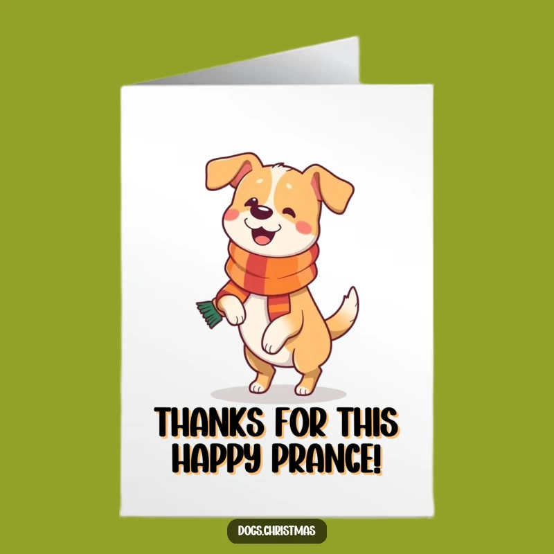 Free Printable Dog Thank You Card - Festive Prance Gratitude Downloadable