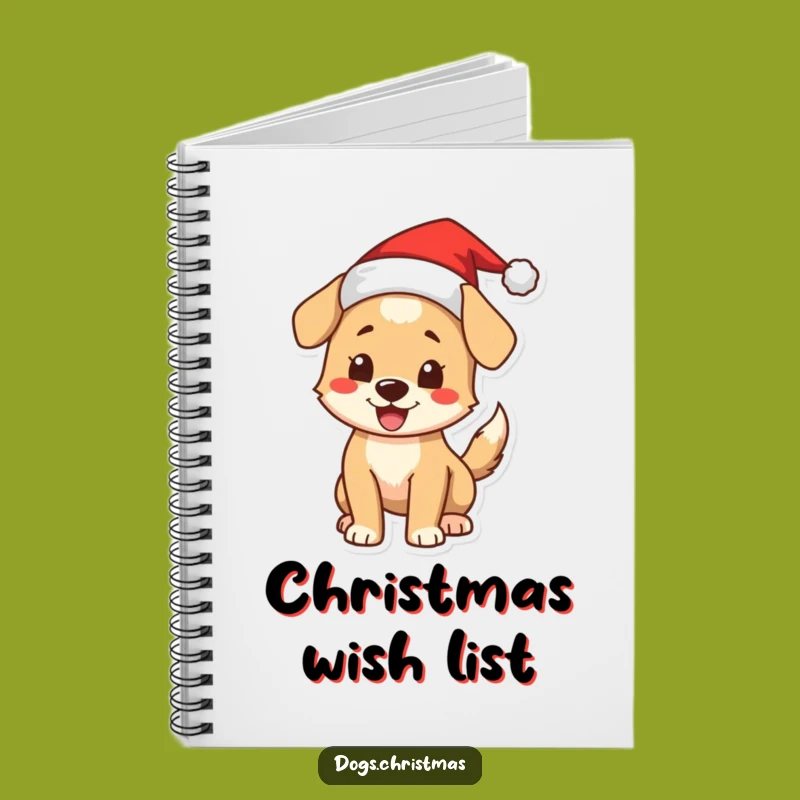 Funny Christmas Dog Notebook: Santa Pup Journal, Lined Paper, Festive Gift