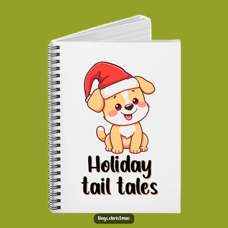 Funny Christmas Dog Notebook, Festive Journal, Holiday Gift Idea