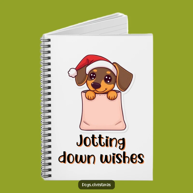 Funny Dachshund Santa Notebook - Journal Festive Dog Notes Gift