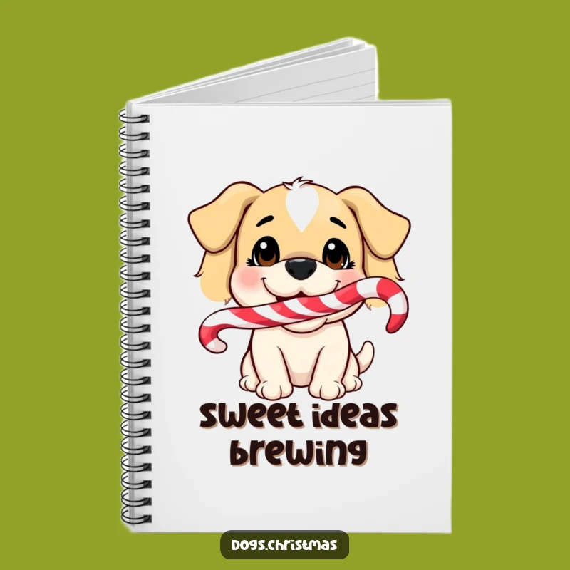 Funny Dog Candy Cane Notebook: Jot Down Sweet Ideas with This Pup