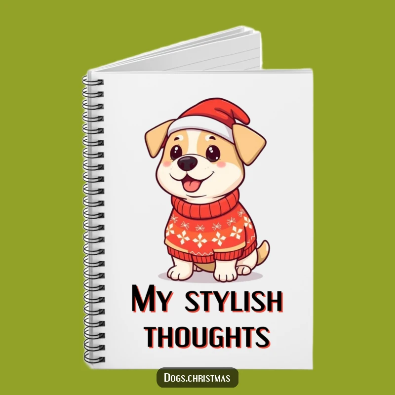 Funny Dog Christmas Sweater Notebook: Proud Pup Holiday Journal