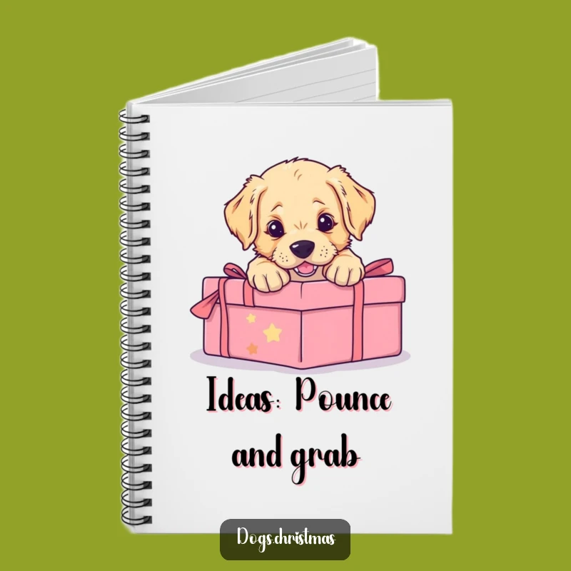 Funny Golden Retriever Puppy Pouncing Notebook - Cute Dog Journal Gift Idea