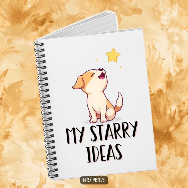 Funny Howling Dog Notebook: A lined journal featuring a happy dog howling at a twinkling star, perfect for notes.