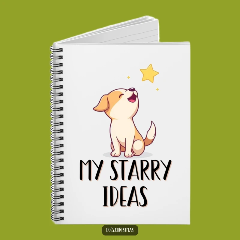Funny Howling Dog Notebook: Starry Night Journal, Lined Paper, Magical Whimsical Gift