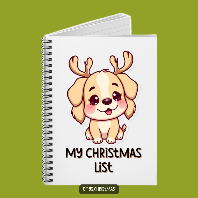 Funny Reindeer Dog Notebook: Antler Pup Journal, Ideal Funny Gift for Note-Takers