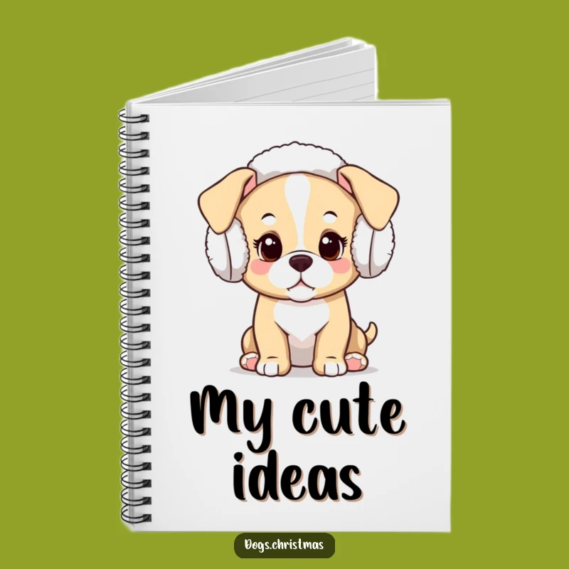 Funny Kawaii Puppy Notebook: Curious Dog Journal, Lined Paper, Adorable Festive Gift