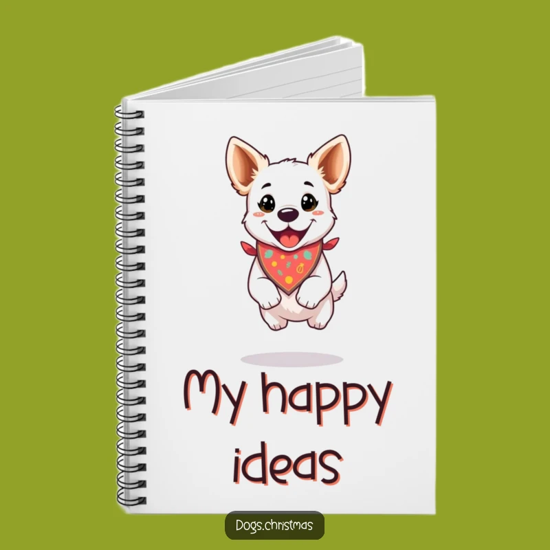 Funny Journal: Happy Dog Jump, Festive Bandana Notes, Celebration Gift
