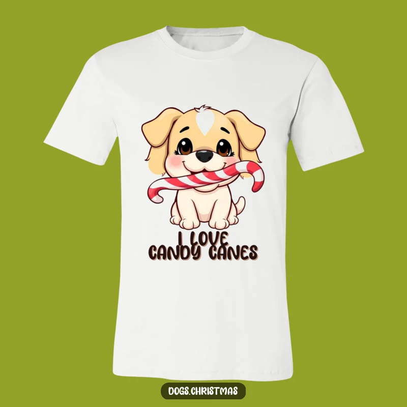 Funny Dog Candy Cane Grin T-Shirt: Wear Your Holiday Cheer with This Pup