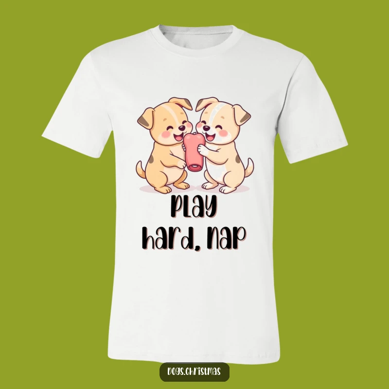 Funny Dog Wrestling T-Shirt: Two Kawaii Pups Playful, Perfect Humorous Gift!