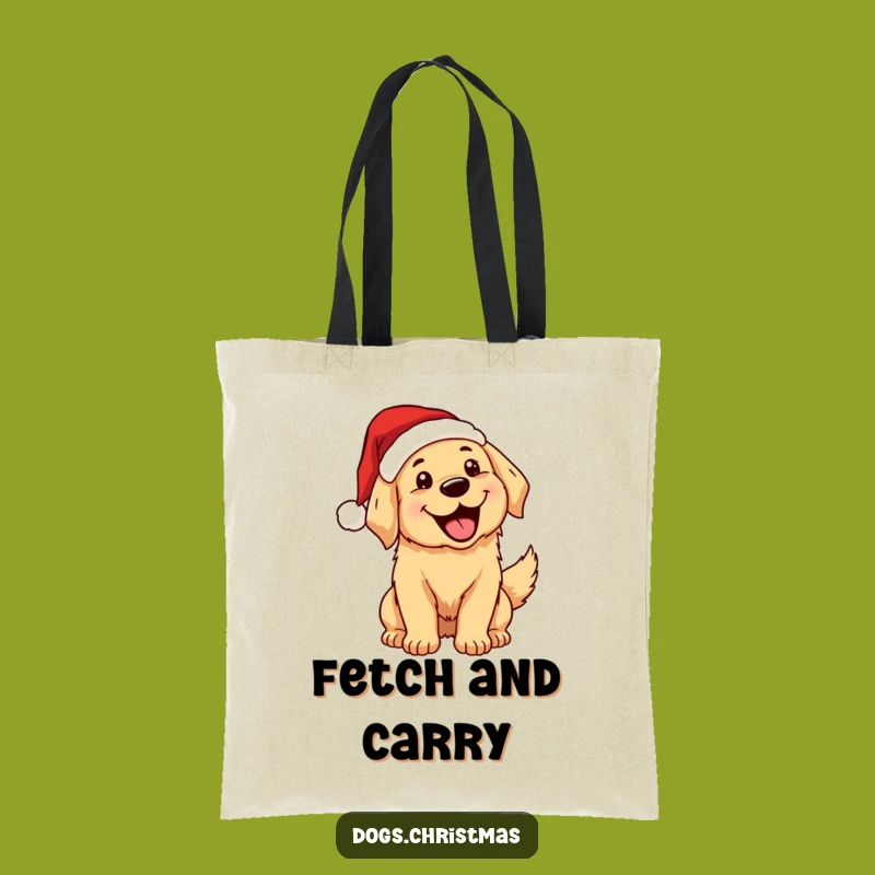 Funny Kawaii Golden Retriever Santa Tote Bag - Carry Your Dog Lover Style
