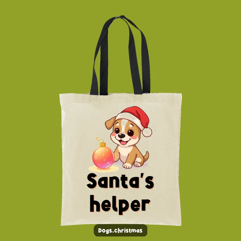 Funny Dog Santa Tote Bag - Festive Pup Christmas Ornament Accessory
