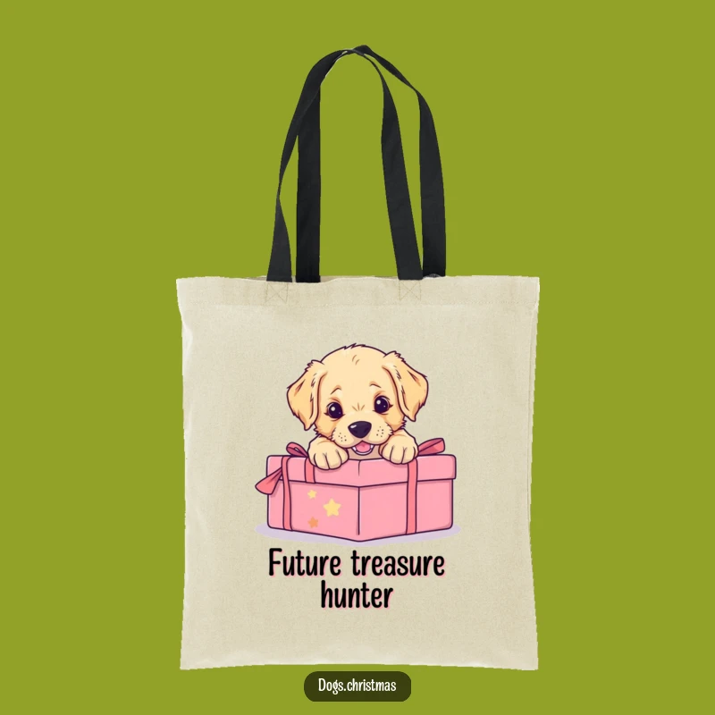 Funny Golden Retriever Puppy Pouncing Tote Bag - Cute Festive Dog Accessory Gift