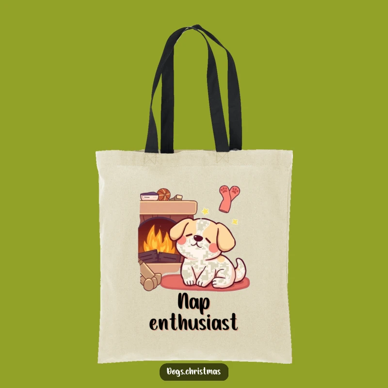 Funny Kawaii Dog Dream Tote Bag: Cute Sleeping Pup Carry-All, Perfect Gift